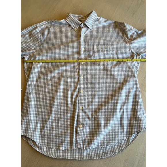 Men’s Peter Millar Gray Blue Check Shirt Plaid Button Down Shirt Size XL - Picture 9 of 11
